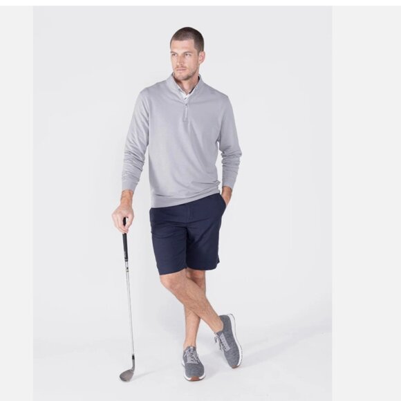 Tasc Performance Cloud Quarter Zip Pullover Sweater $98 in Silver - Picture 1 of 6
